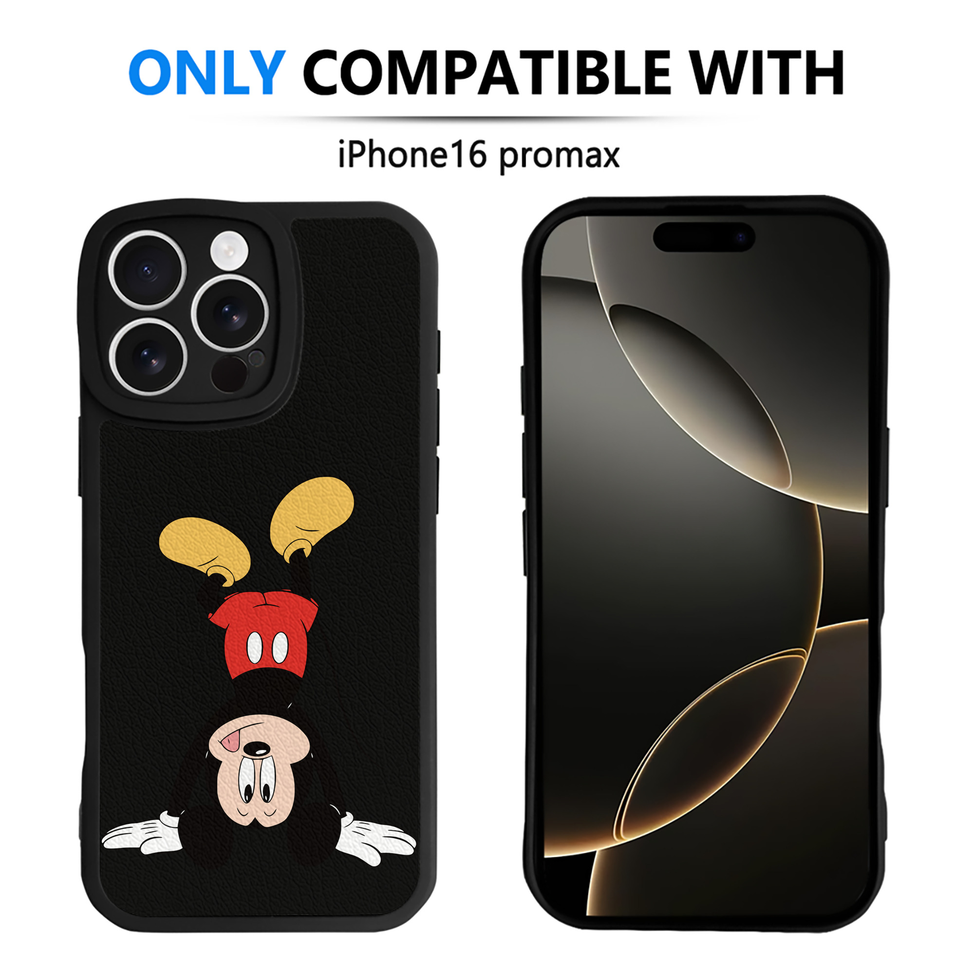 （画像用） ミッキーマウス Mickey Mouse 【iPhone 16シリーズ対応】シリコンスマホケース（レザー調） 材質：シリコン